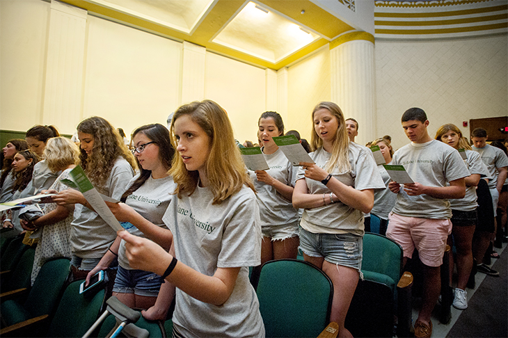 Convocation acquaints students with Tulane tradition. 