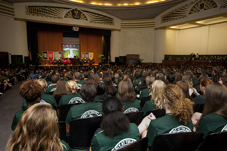 Convocation ceremony welcomes first-year students with Crescent City style. 