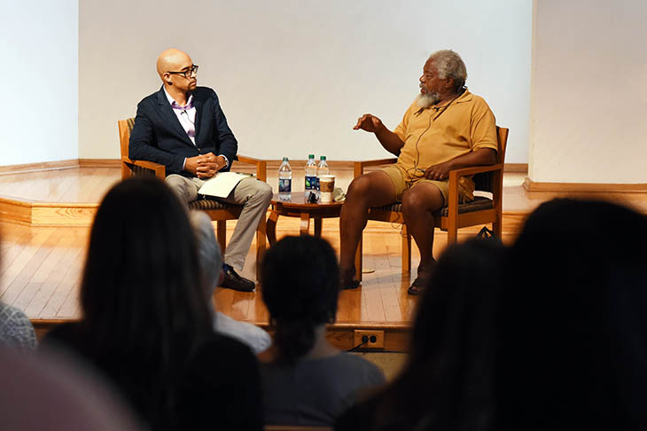 Community organizer Malik Rahim, right, joins Josh Guild, an associate professor of history and African American studies at Princeton University, for a discussion of “The Katrina Disaster Now” Community organizer Malik Rahim, right, joins Josh Guild, an associate professor of history and African American studies at Princeton University, for a discussion of “The Katrina Disaster Now”