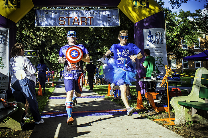 Runners, walkers and partiers took to the uptown campus to help in the fight against prostate cancer. 