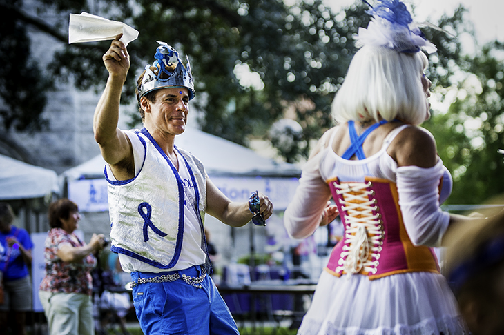 Runners, walkers and partiers took to the uptown campus to help in the fight against prostate cancer.