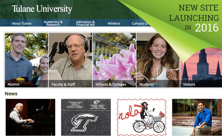 Tulane University website redesign