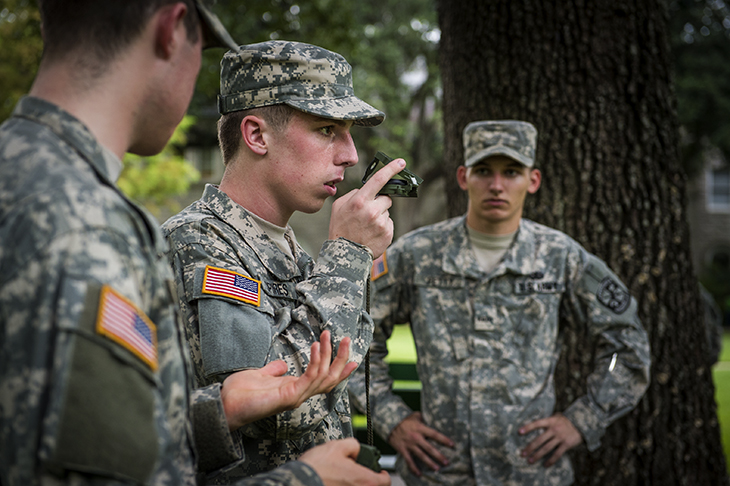 Army ROTC puts theory into practice on Gibson Quad. 