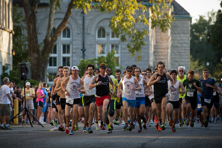 Racers take off during the inaugural NOLA BlueDooRun/Walk on the Tulane University uptown campus.