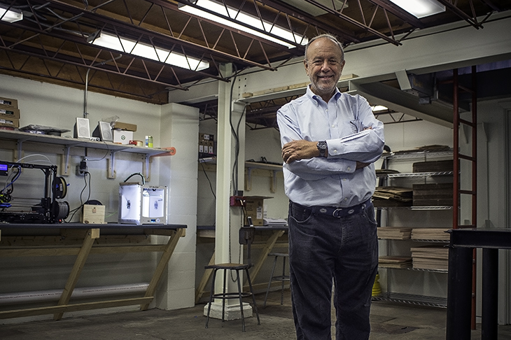 Cedric Walker, professor of biomedical engineering, is Maker-in-Chief of the interim Maker Space