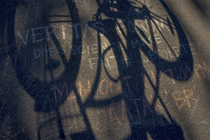 The writing is on the surface of McAlister Place. 