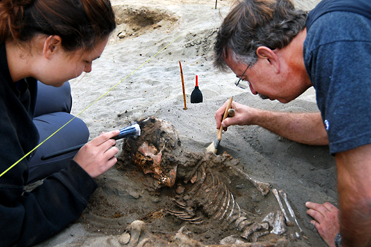Professor John Verano at the excavation site in Peru