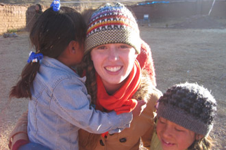 Student Amelia Conrad in Peru