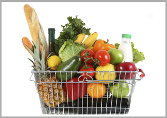 shopping for healthy food items