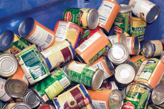 Collection of donated food Collection of donated food