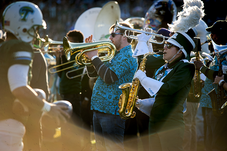 Green Wave fans converge on the Tulane University uptown campus for Homecoming 2014. 
