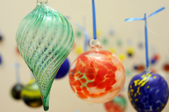 Hand-blown glass ornaments at the Newcomb Holiday Sale Hand-blown glass ornaments at the Newcomb Holiday Sale