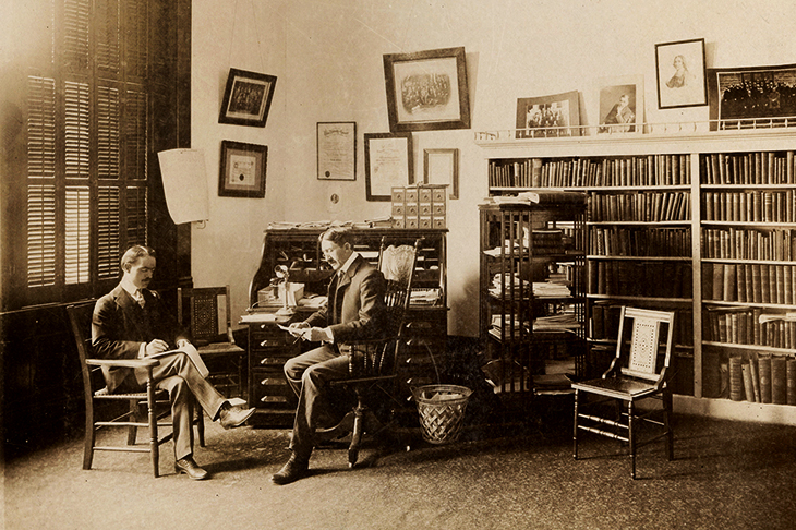 University administrators scrutinize enrollment numbers around 1904.
