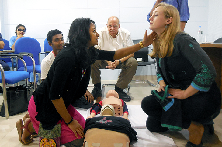 Jennifer Farrell does medical training in Bangladesh.