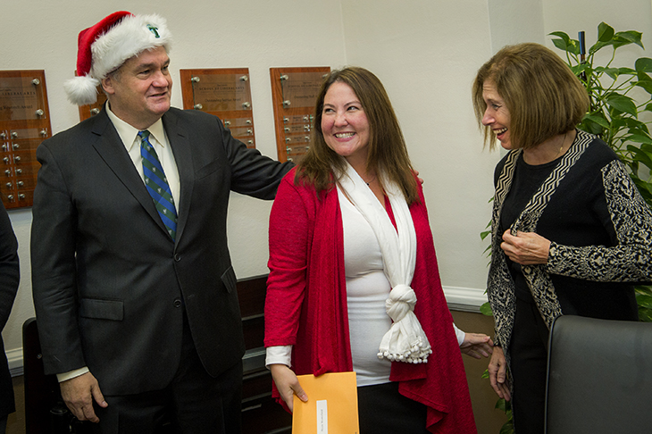President Fitts honors outstanding staff.