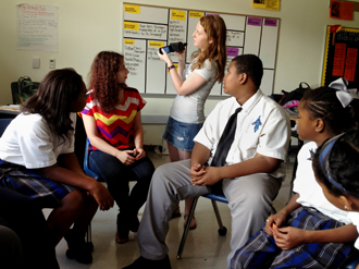 Area youth work on film project with Tulane students.