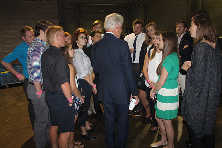Students in a Tulane political science course have a conversation with former U. S. President Bill Clinton Students in a Tulane political science course have a conversation with former U. S. President Bill Clinton