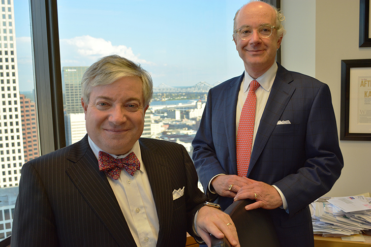 Law partners Jim Garner, left, and Lee Sher, both alumni and members of Tulane Law School