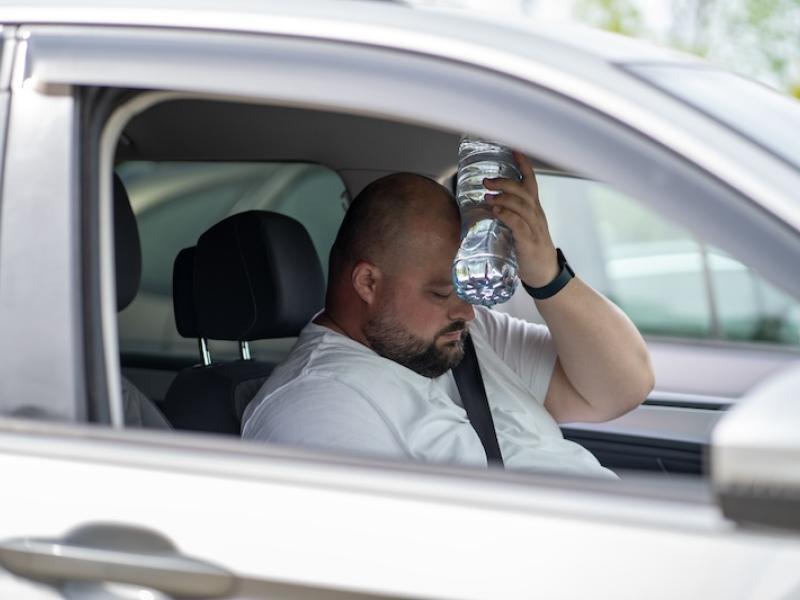 Person endures heat in car