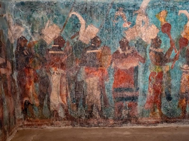 Maya murals in Bonampak, Mexico
