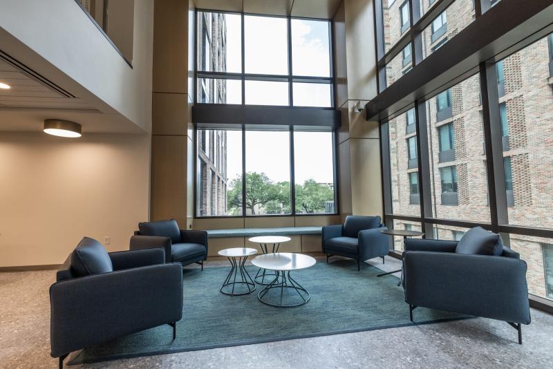 upper level lounge in residence hall