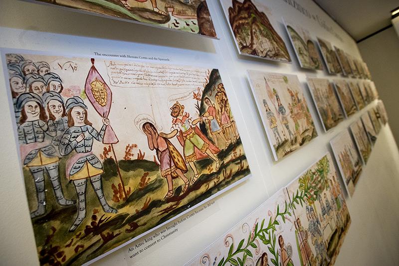 The Map of Cuauhtlantzinco tells the story of a native chief named Tepoztecatzin and his experiences at the time of Spanish contact, including the introduction of Christianity to his village. Latin American Library exhibit examines early New World textual encounters between Europeans and Amerindians.