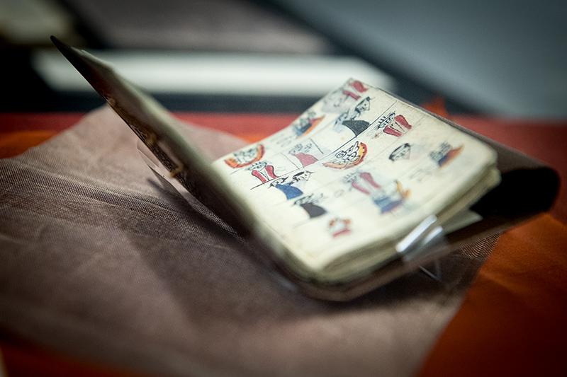 A facsimile edition of a Testerian catechism used to teach Catholic doctrine through visual symbols. Latin American Library exhibit examines early New World textual encounters between Europeans and Amerindians.