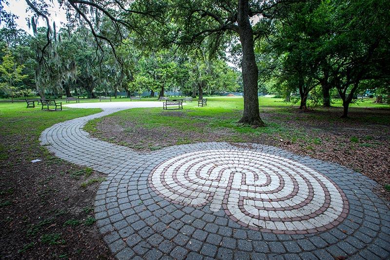 The Audubon Park Labyrinth is hard to spot if you’re not looking for it. The Labyrinth in Audubon Park is a space for relaxation and contemplation.