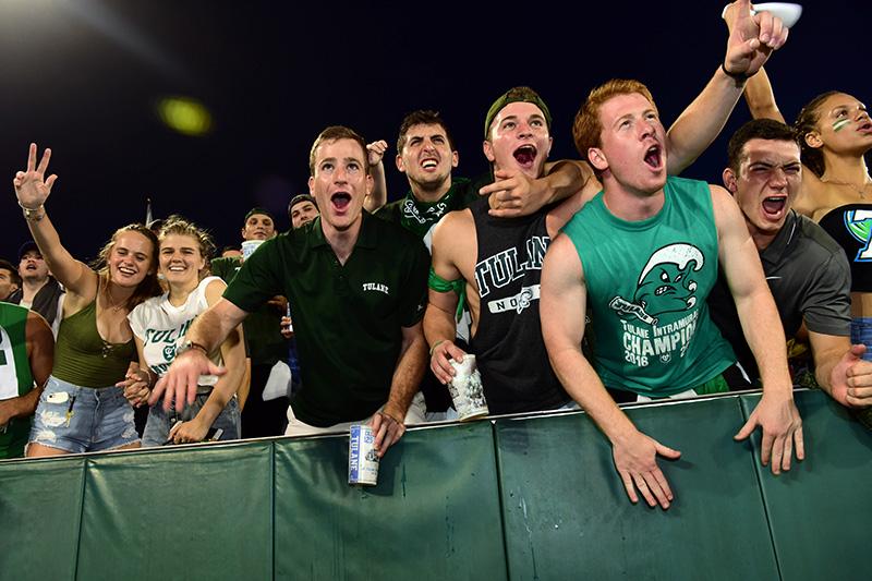 Tulane fans rally behind the Green Wave during the season opener.