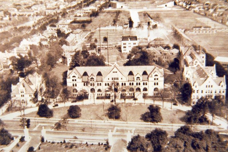 A rare shot of Tulane’s campus from above from the 1920s.