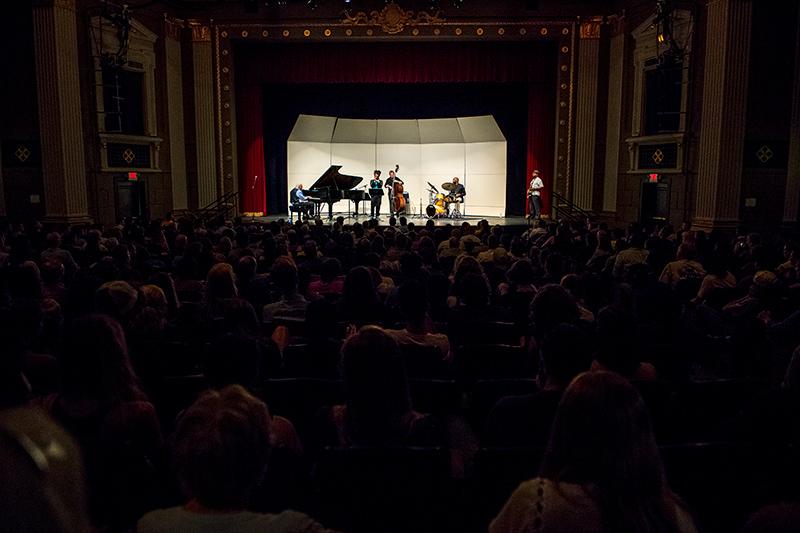 The free concert, presented annually by the Lagniappe Series of the Newcomb-Tulane College Dean's Office, always fills the house at Dixon Hall. Ellis Marsalis performs at Tulane.