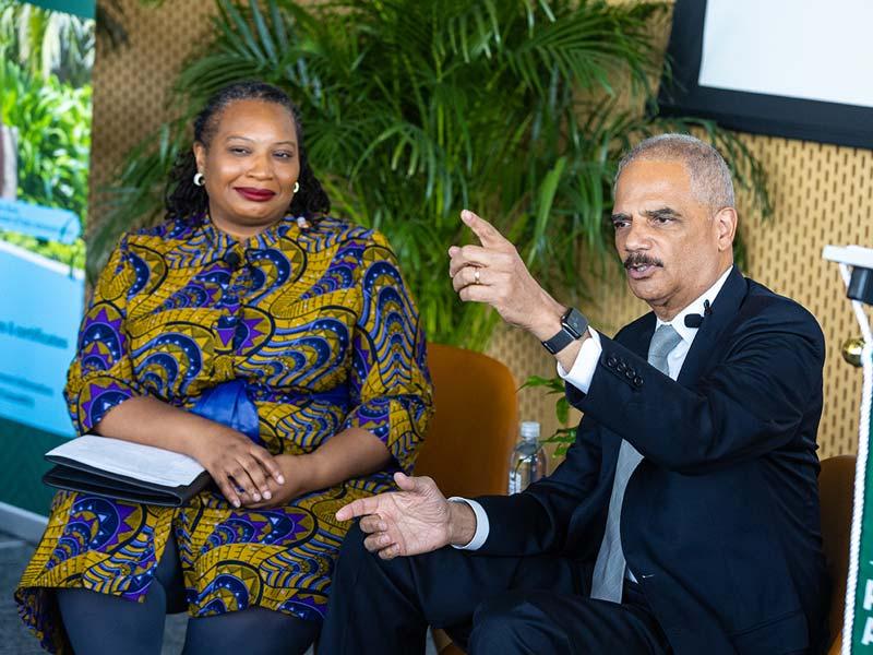 Halima Leak Francis and Eric Holder