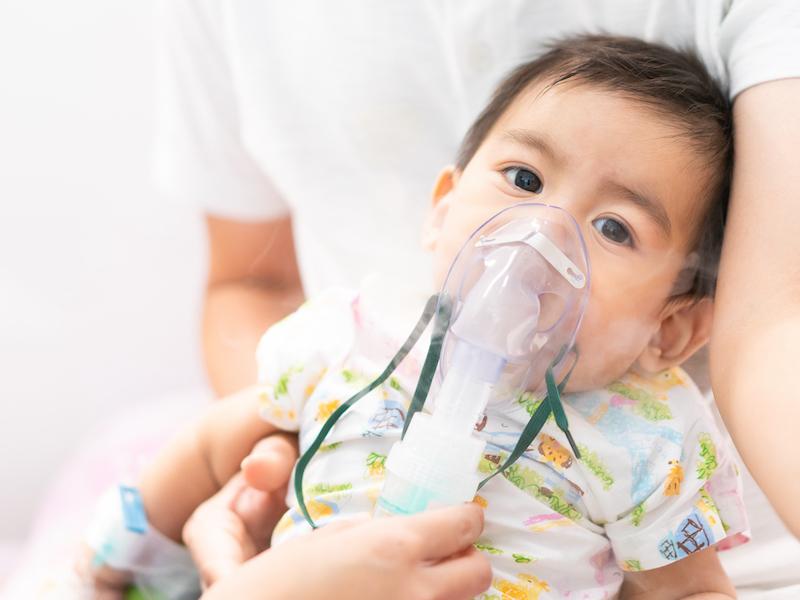 RSV in children Baby on a respirator