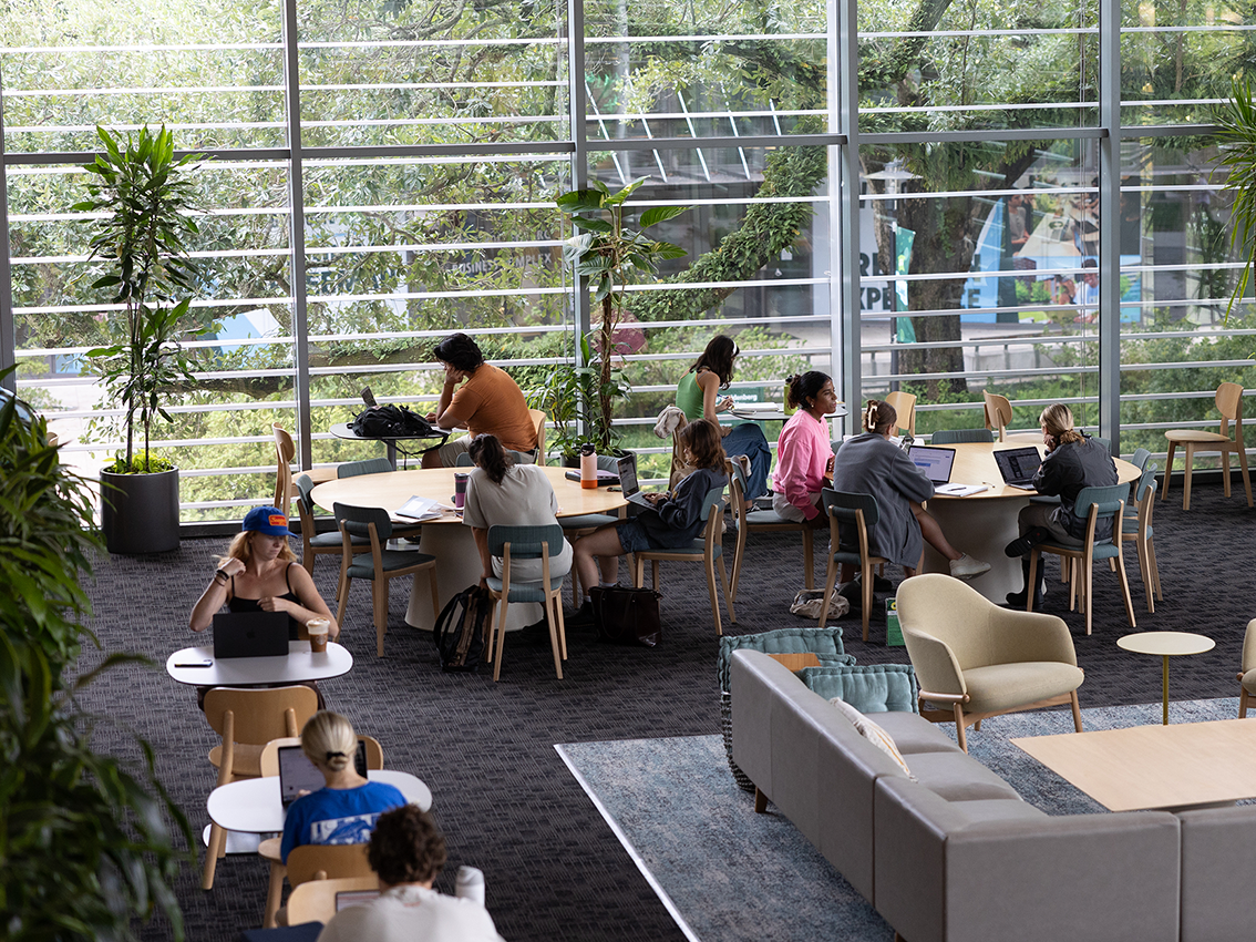 Students working in the Lavin-Bernick Center