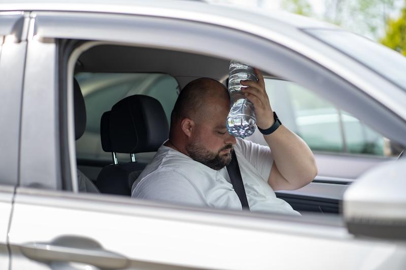 Person endures heat in car