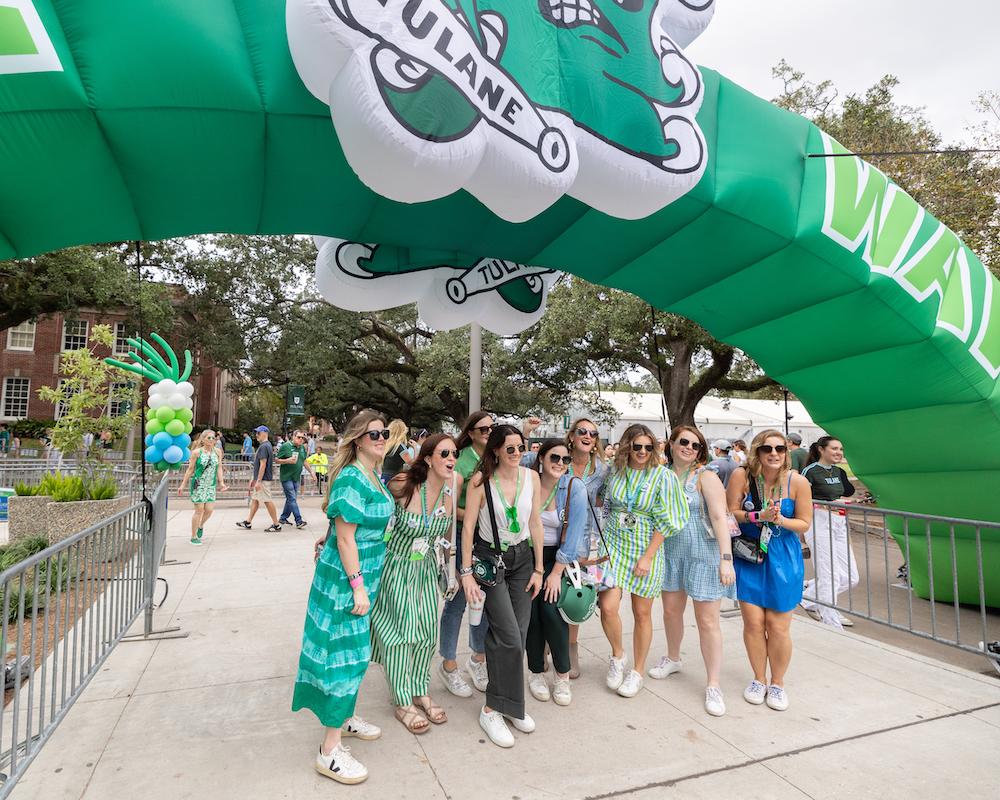 Green Wave fans pose during Wave Weekend '24