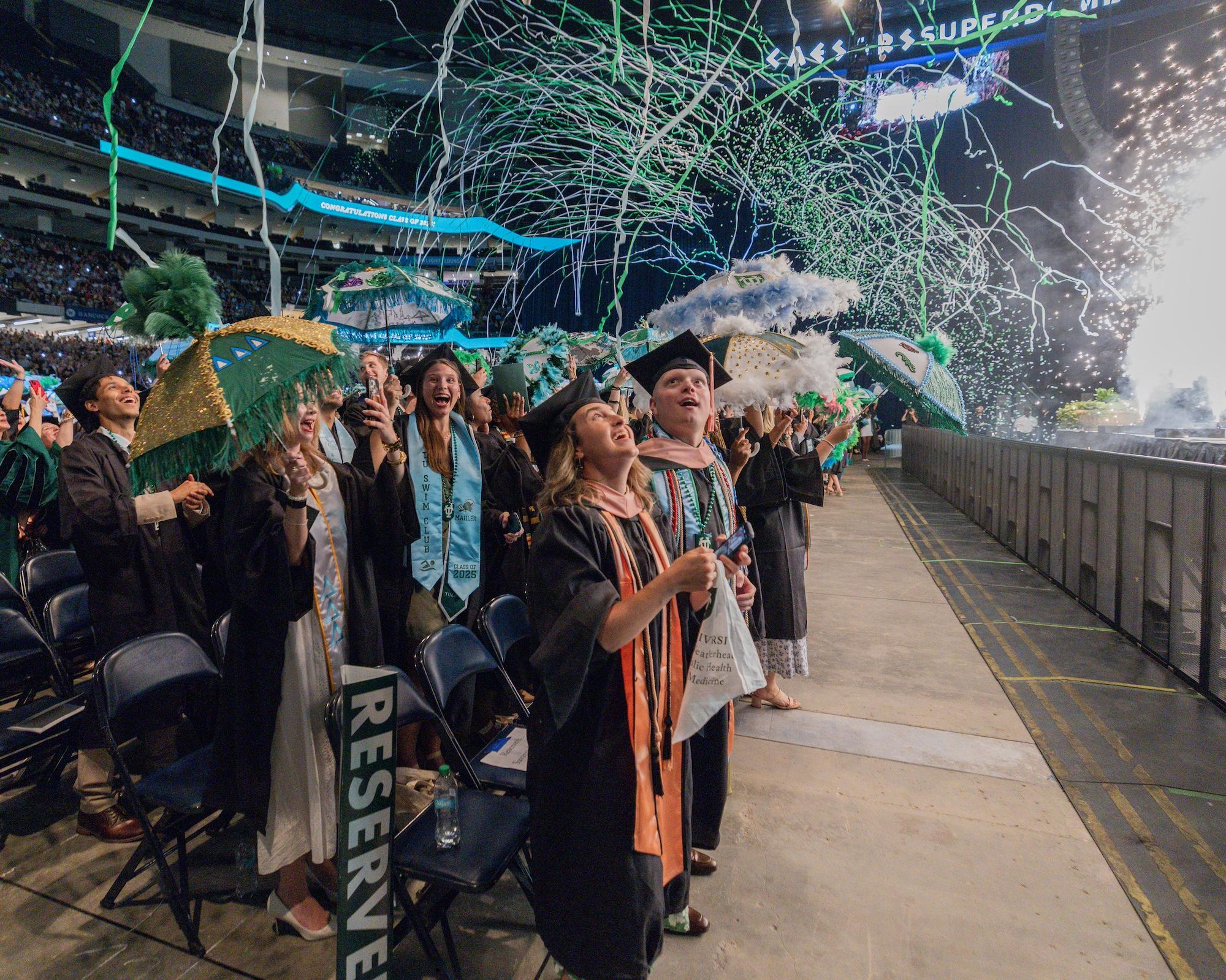 Streamers and fireworks fill the air at Commencement Streamers and fireworks fill the air at Commencement
