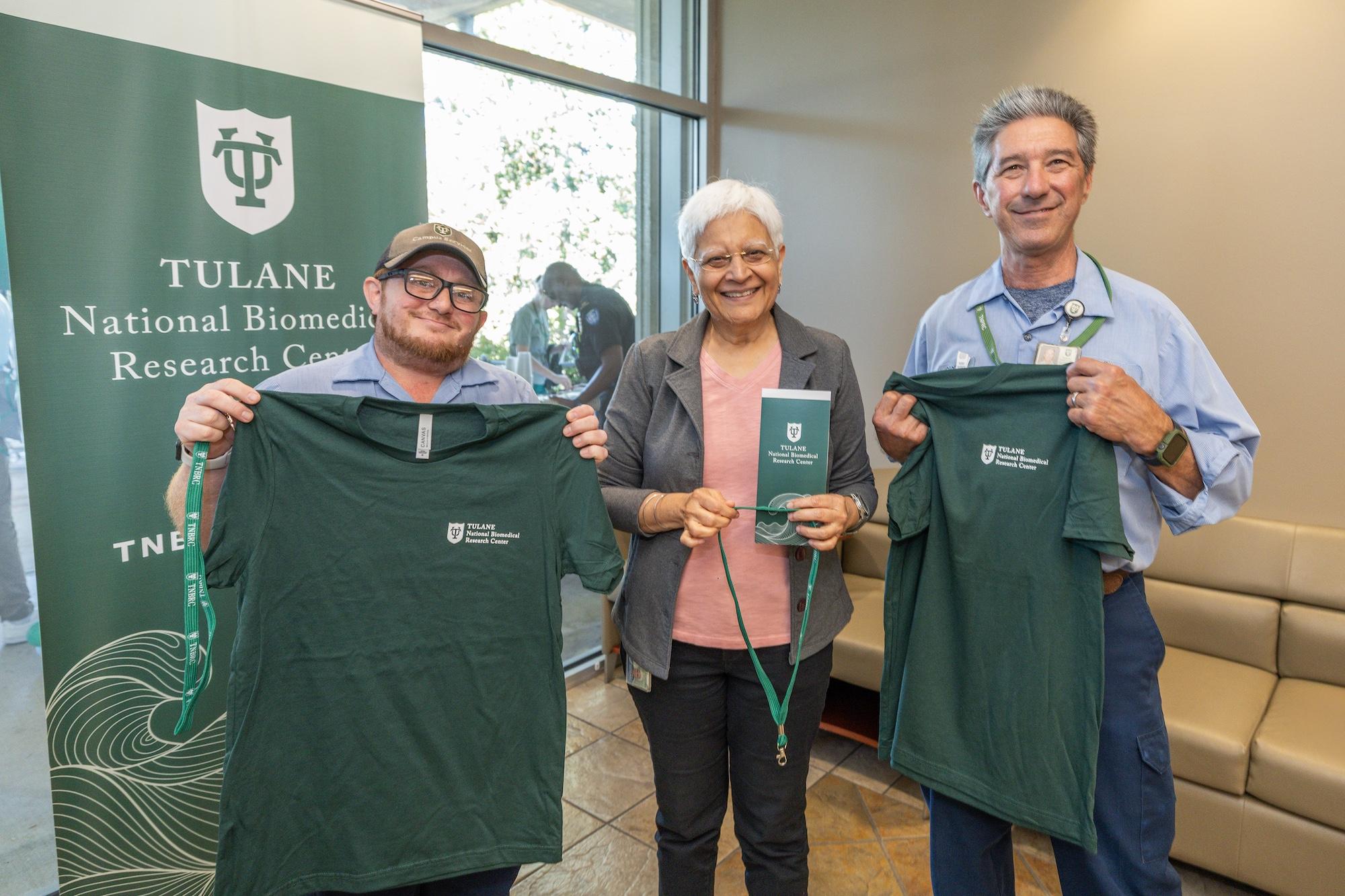 Tulane staff with National Biomedical Research Center gear