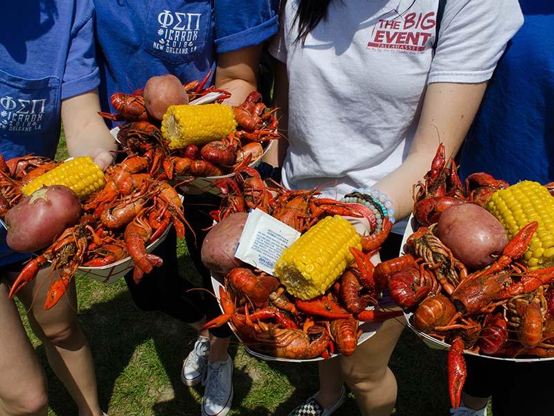 Crawfest plates of food