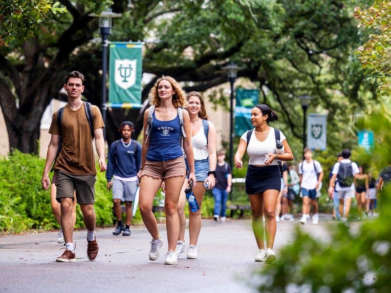 Students walking down McAlister Way