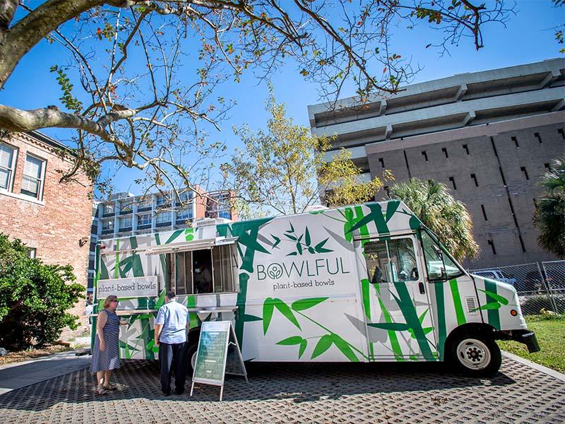 Chuck Cundiff devised a plan for a partnership with chefs from local restaurants to staff a Sodexo food truck and serve those working in the downtown medical corridor along Tulane Avenue this past spring and summer. (Photo by Paula Burch-Celentano)