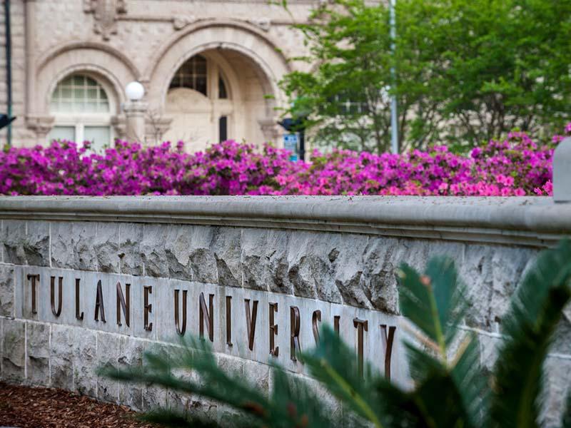 Tulane University sign Tulane University sign
