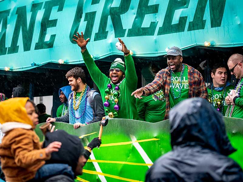 Green Wave float, Krewe of Freret