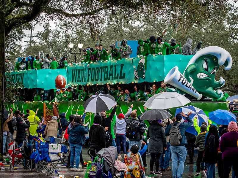 Green Wave float, Krewe of Freret