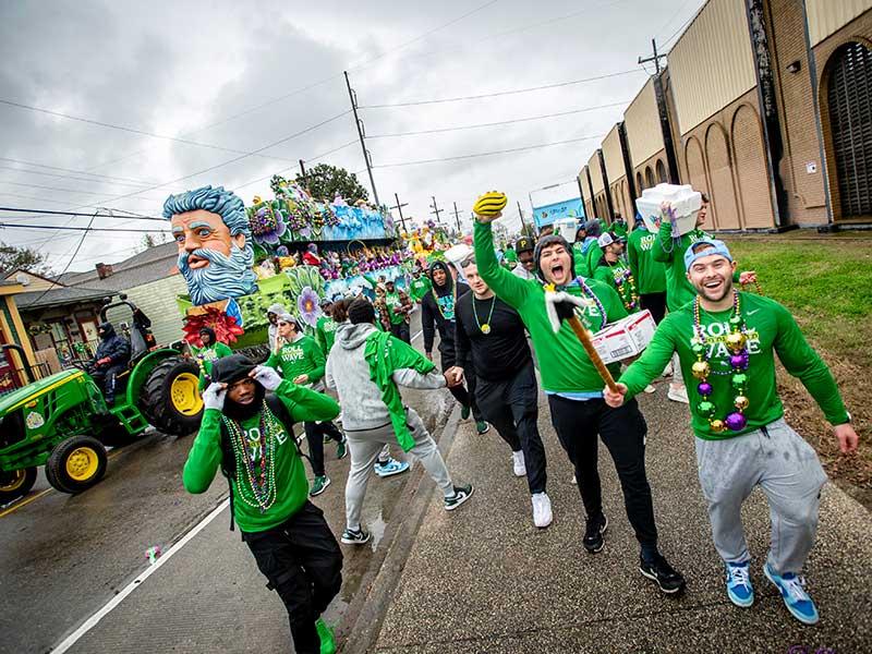 Green Wave float, Krewe of Freret