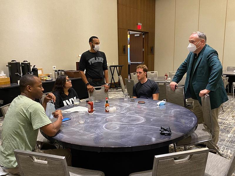 Houston evacuation of Tulane students, talking to President Fitts