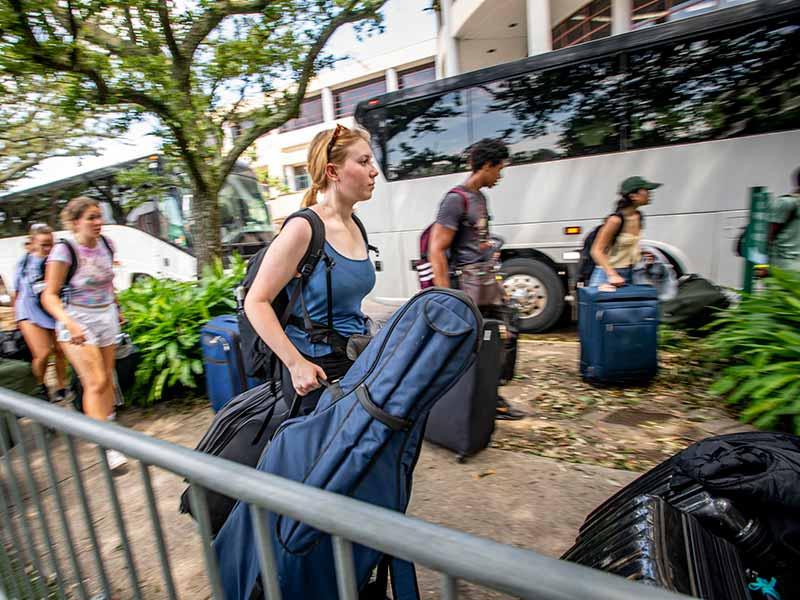 Tulane students during Hurricane Ida evacuation