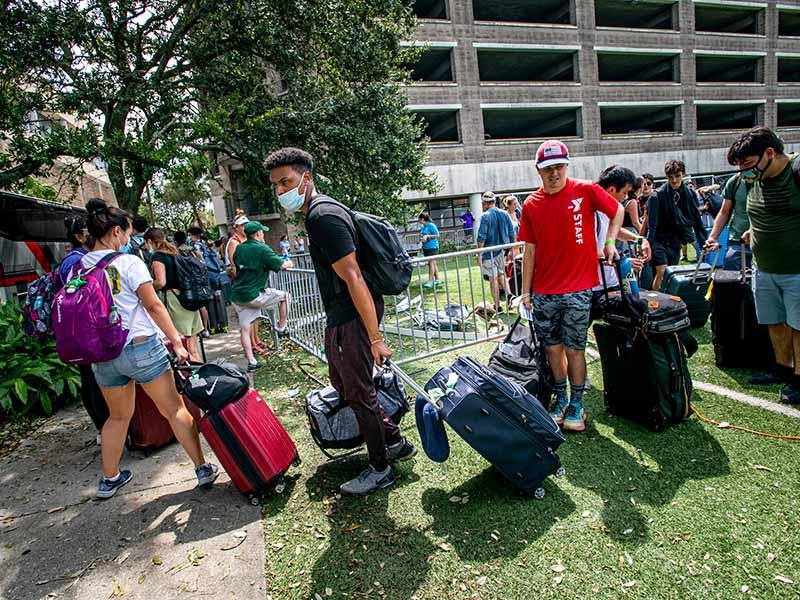 Tulane students during Hurricane Ida evacuation