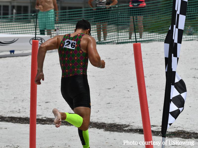 John Huppi competing in USRowing’s first-ever Beach Sprint Trials in Sarasota, Florida. John Huppi competing in USRowing’s first-ever Beach Sprint Trials in Sarasota, Florida.