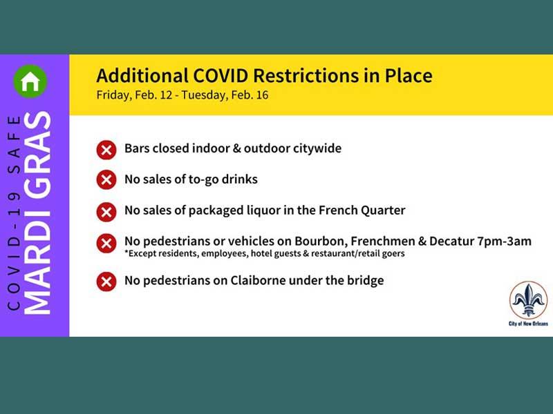Mardi Gras COVID-19 restrictions in New Orleans